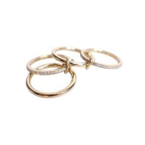 ELECTRIC PICKS Heiress 4 Stacked Gold Ring Minimalist and Stone Size 5